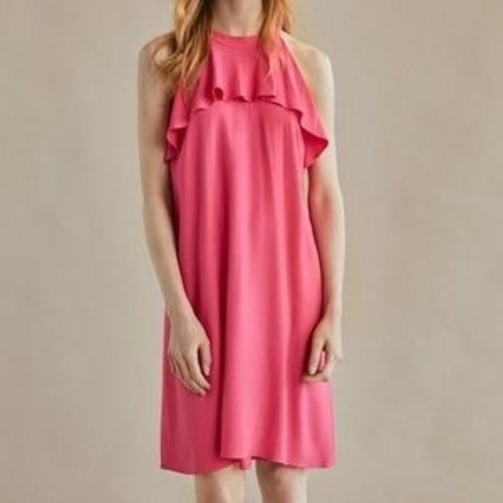 Massimo Dutti Pink Ruffle Dress